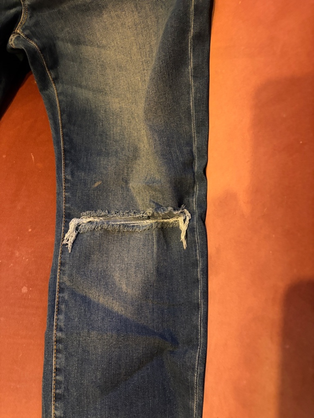 Frame Denim Straight-Leg Distressed Blue Jeans - Women's - Picture 6 of 8